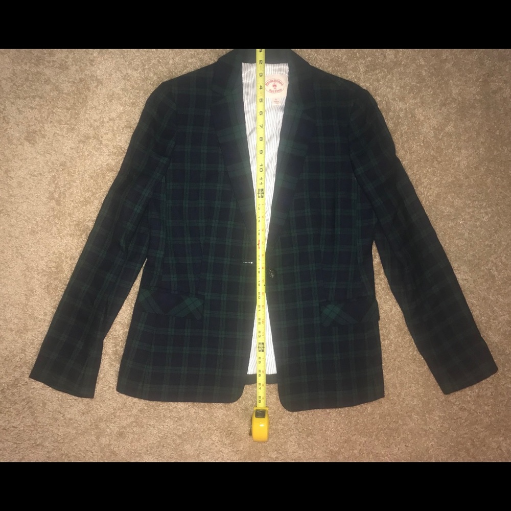 Brooks Brother Wool Blue Green Plaid Blazer